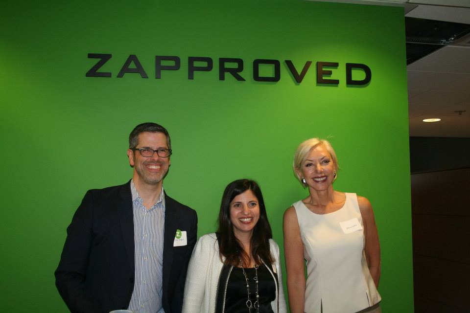 At the Zapproved Open House: Chris Bright, VP of Marketing, Zapproved; Monica Enand, CEO/Founder, Zapproved and First Lady of Portland, Nancy Hales