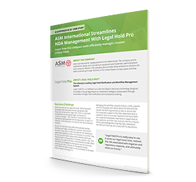 Case Study: ASM International Streamlines NDA Management With Legal Hold Pro by Zapproved