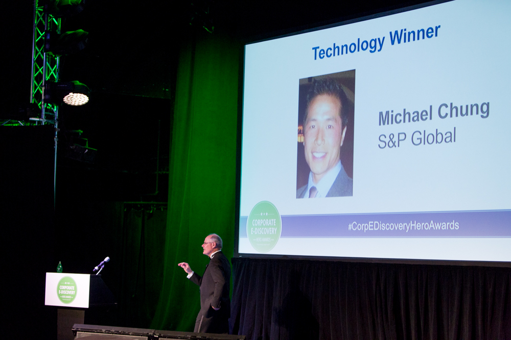 Michael Chung of S&P Global Won the Corporate E-Discovery Hero Award for Technology